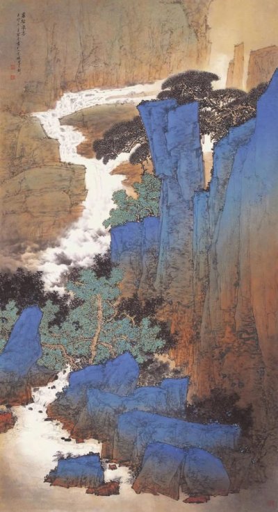 翠壑飞瀑 180cm×97cm